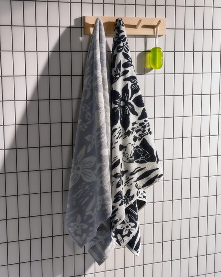 Ręcznik kąpielowy Muminki  70x140 cm - Fioletowo-czarno- biały - Arabia