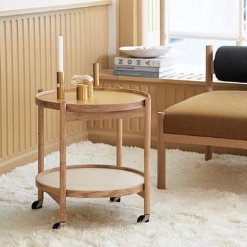 Bølling Tray Table model 50 stół obrotowy - clay, nietraktowany drzewostan dębowy - Brdr. Krüger
