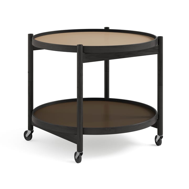 Bølling Tray Table model 60 stół obrotowy - earth, czarny lakierowany stojak dębowy - Brdr. Krüger