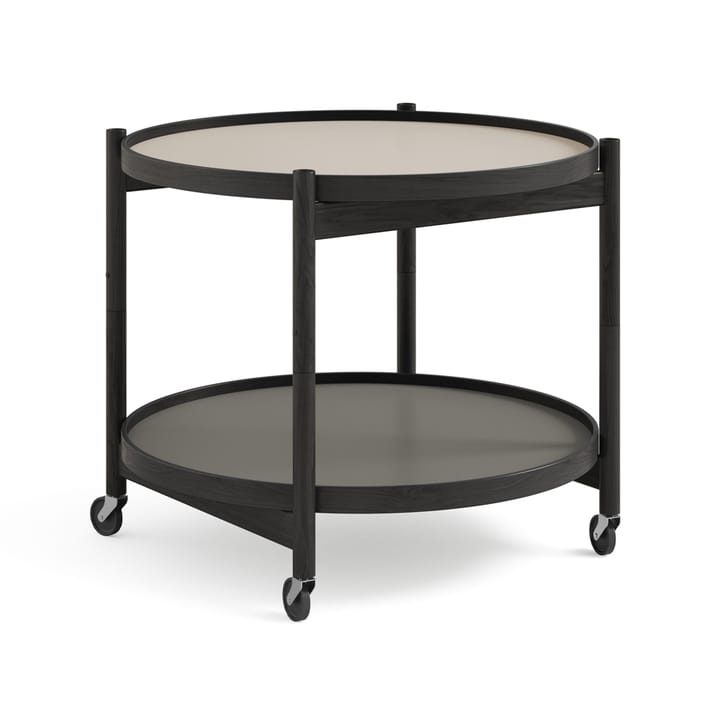 Bølling Tray Table model 60 stół obrotowy - stone, czarny lakierowany stojak dębowy - Brdr. Krüger