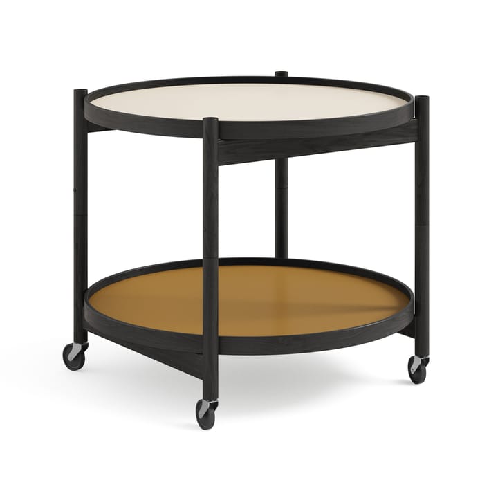 Bølling Tray Table model 60 stół obrotowy - sunny, czarny lakierowany stojak dębowy - Brdr. Krüger