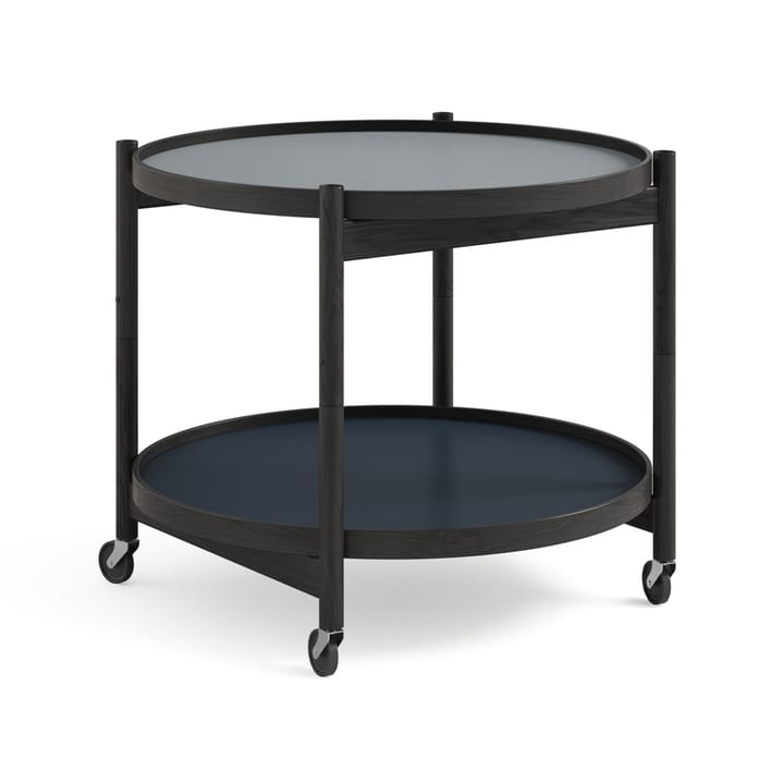 Bølling Tray Table model 60 stół obrotowy - water, czarny lakierowany stojak dębowy - Brdr. Krüger