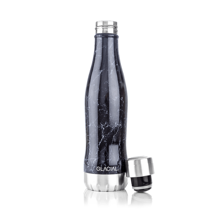 Glacial butelka na wodę 400 ml - Black marble - Glacial