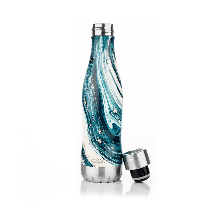 Glacial butelka na wodę 400 ml - Indigo marble - Glacial