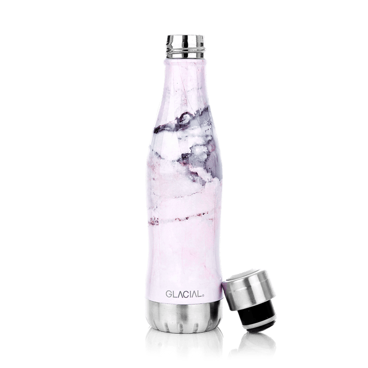 Glacial butelka na wodę 400 ml - Pink marble - Glacial