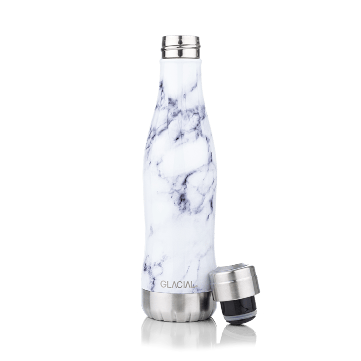 Glacial butelka na wodę 400 ml - White marble - Glacial