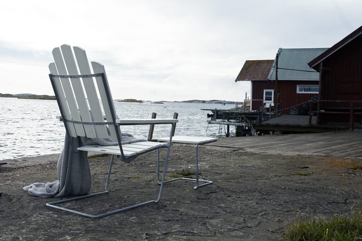 Krzesło wypoczynkowe A3 - Dąb lakierowany na biało - ocynkowany stelaż stalowy - Grythyttan Stålmöbler