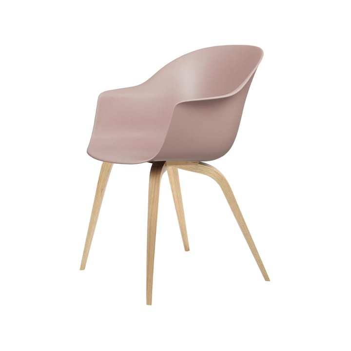 Bat krzesło - sweet pink, matowy lakierowany stojak dębowy - GUBI