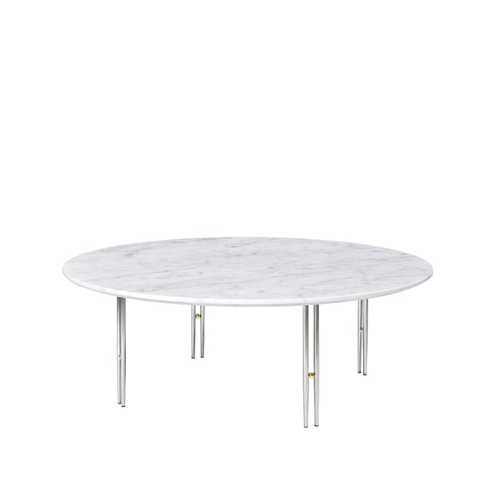 IOI stolik kawowy - White carrara marble-chrom stojak Ø100 - GUBI