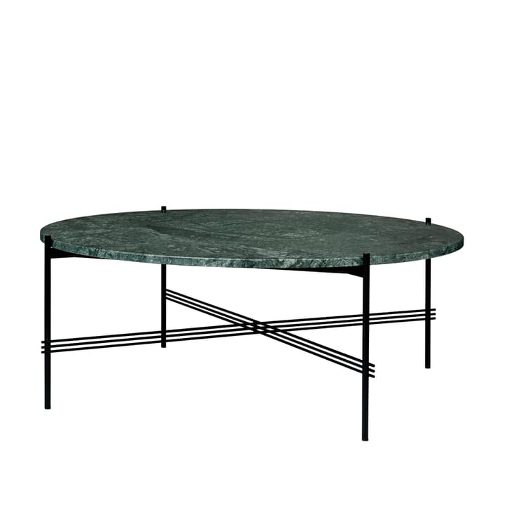 TS Round stolik boczny - green guatemala marble, ø105, czarny stojak - GUBI