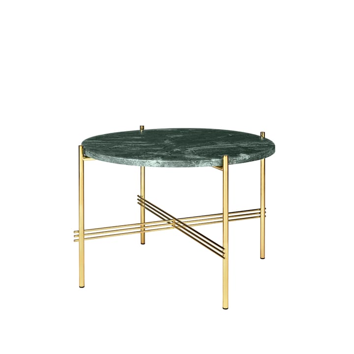 TS Round stolik boczny - green guatemala marble, ø55, mosiądz stojak - GUBI