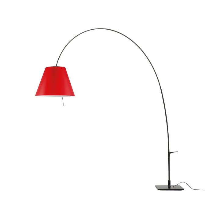 Lady Costanza D13E d lampa podłogowa - Czerwony klosz-stojak lakierowany na czarno - Luceplan