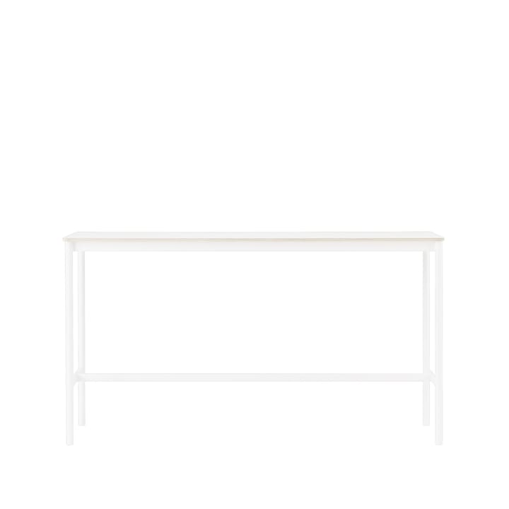Base High stół barowy - biały laminat, biały stojak, krawędź ze sklejki, s50 l190 w105 - Muuto