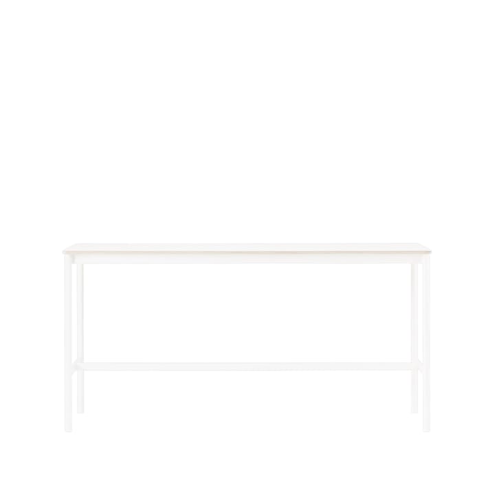 Base High stół barowy - biały laminat, biały stojak, krawędź ze sklejki, s50 l190 w95 - Muuto