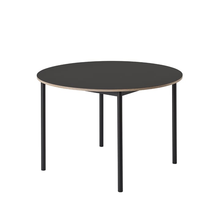 Base stół okrągły Ø110 cm - Black linoleum-Plywood-Black - Muuto