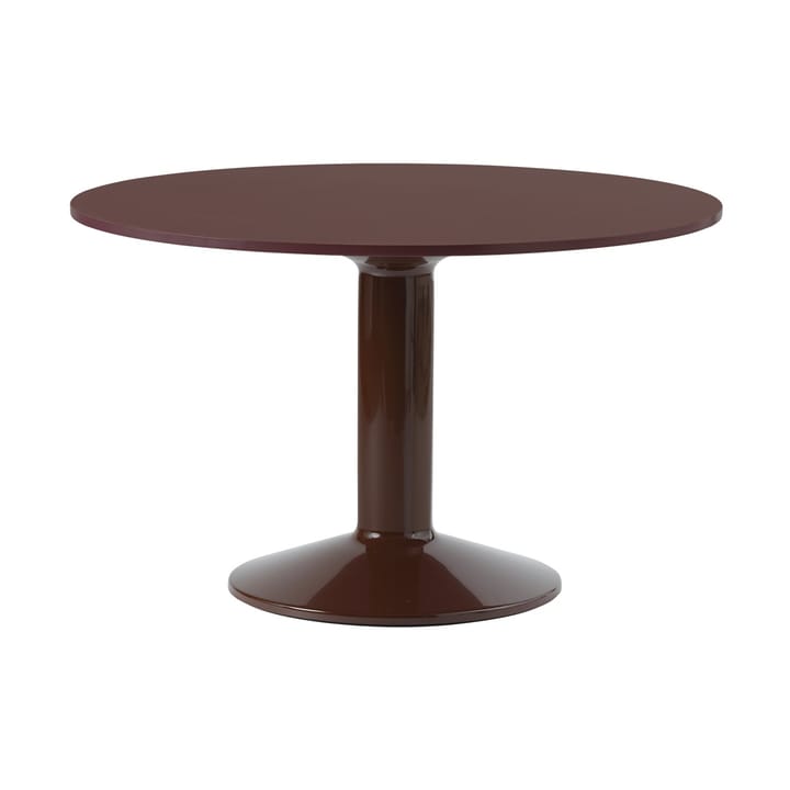 Stół na jednej nodze Midst Ø120 cm - Dark Red Linoleum-Dark Red - Muuto