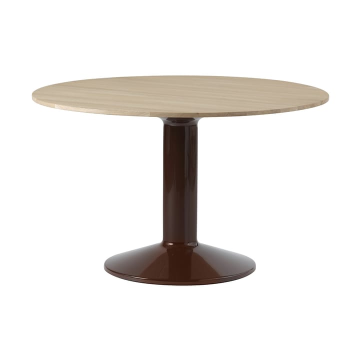 Stół na jednej nodze Midst Ø120 cm - Oiled Oak-Dark Red - Muuto