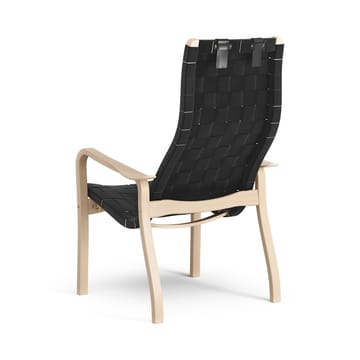 Fotel Primo wysoki z poduszką pod szyję buk lakierowany - Czarny - Swedese
