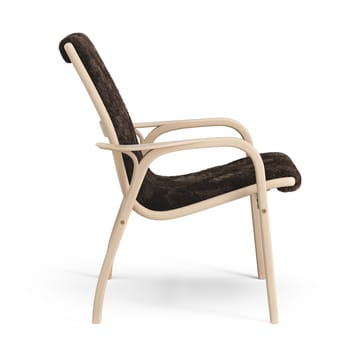 Fotel z laminatu buk lakierowany/skóra owcza - Espresso (brąz) - Swedese
