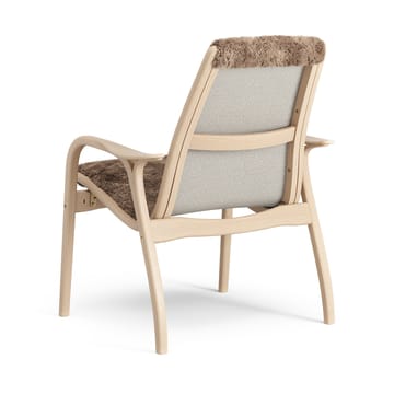 Fotel z laminatu buk lakierowany/skóra owcza - Sahara (nugatowy brąz) - Swedese