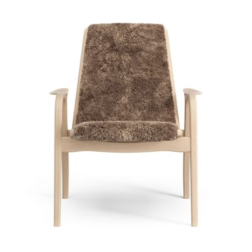 Fotel z laminatu buk lakierowany/skóra owcza - Sahara (nugatowy brąz) - Swedese