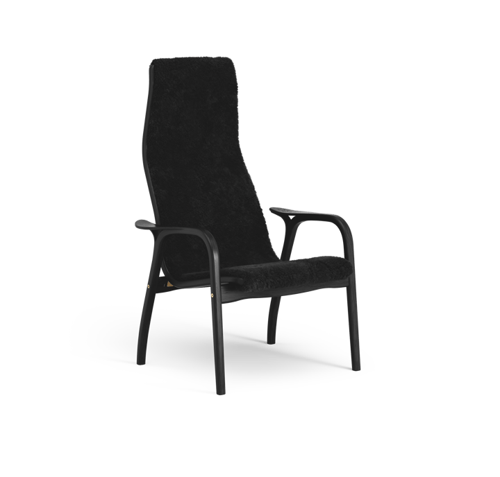Lamino fotel - Fårskinn black-bejcowany na czarno stojak z drewna bukowego - Swedese