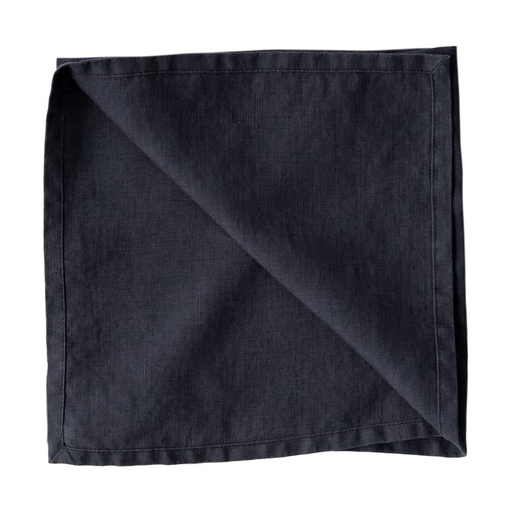 Serwetka z tkaniny Washed linen 45x45 cm - Nocna niebieskość - Tell Me More