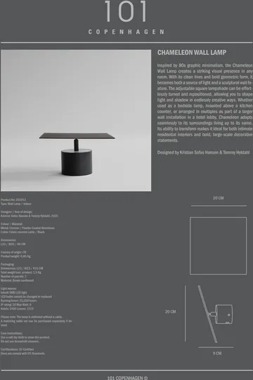 Chameleon kinkiet - Burned Black - 101 Copenhagen