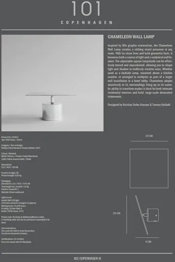 Chameleon kinkiet - Chrome - 101 Copenhagen