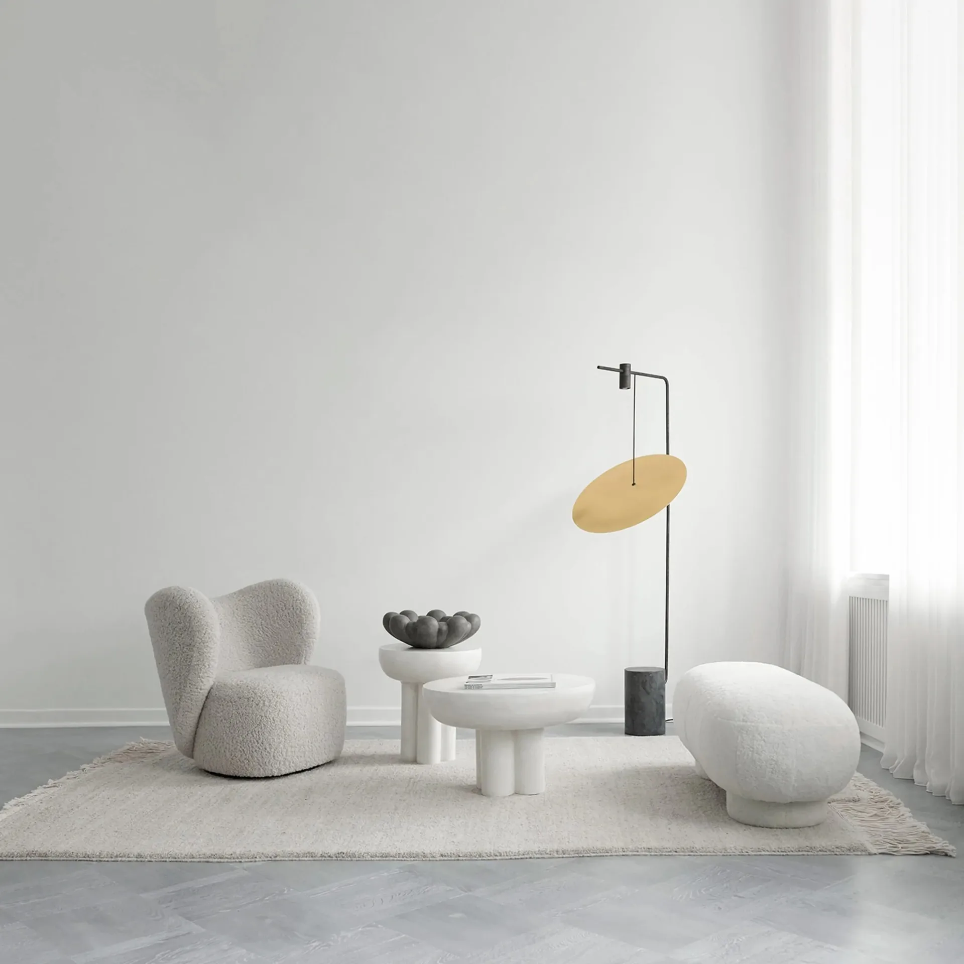 Crown wysoki stolik boczny Ø45 cm, Bone white 101 Copenhagen