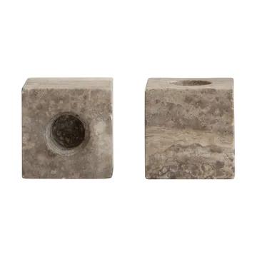 Cube świecznik 2 szt. - Silver Travertine - 101 Copenhagen