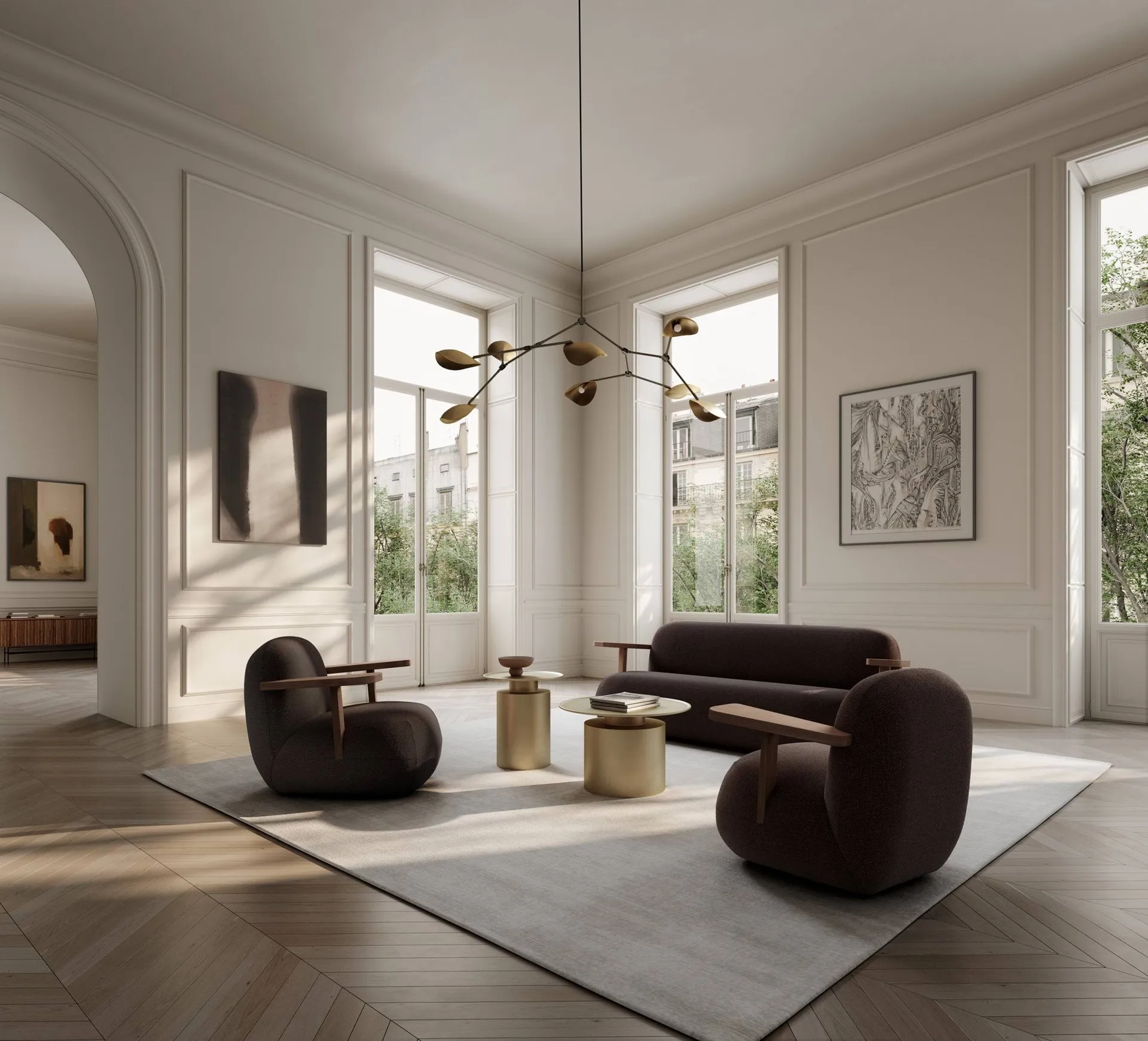 Fotel z podłokietnikami Toe chair, Classic brown oak-dark brown 101 Copenhagen