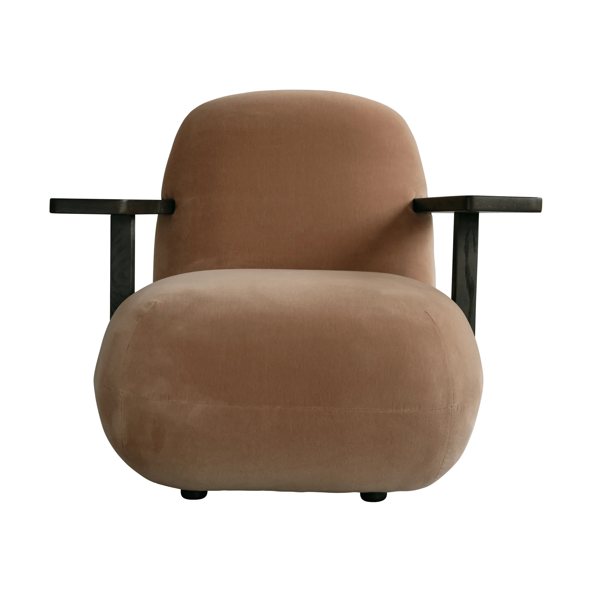 Fotel z podłokietnikami Toe chair, Coffee black oak-desert 101 Copenhagen