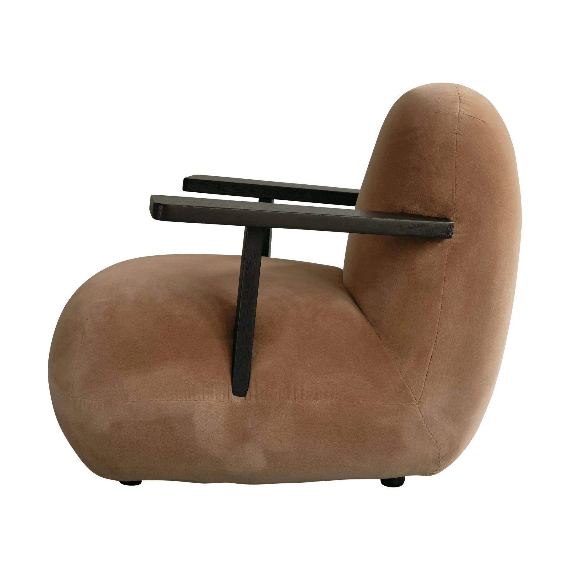 Fotel z podłokietnikami Toe chair, Coffee black oak-desert 101 Copenhagen