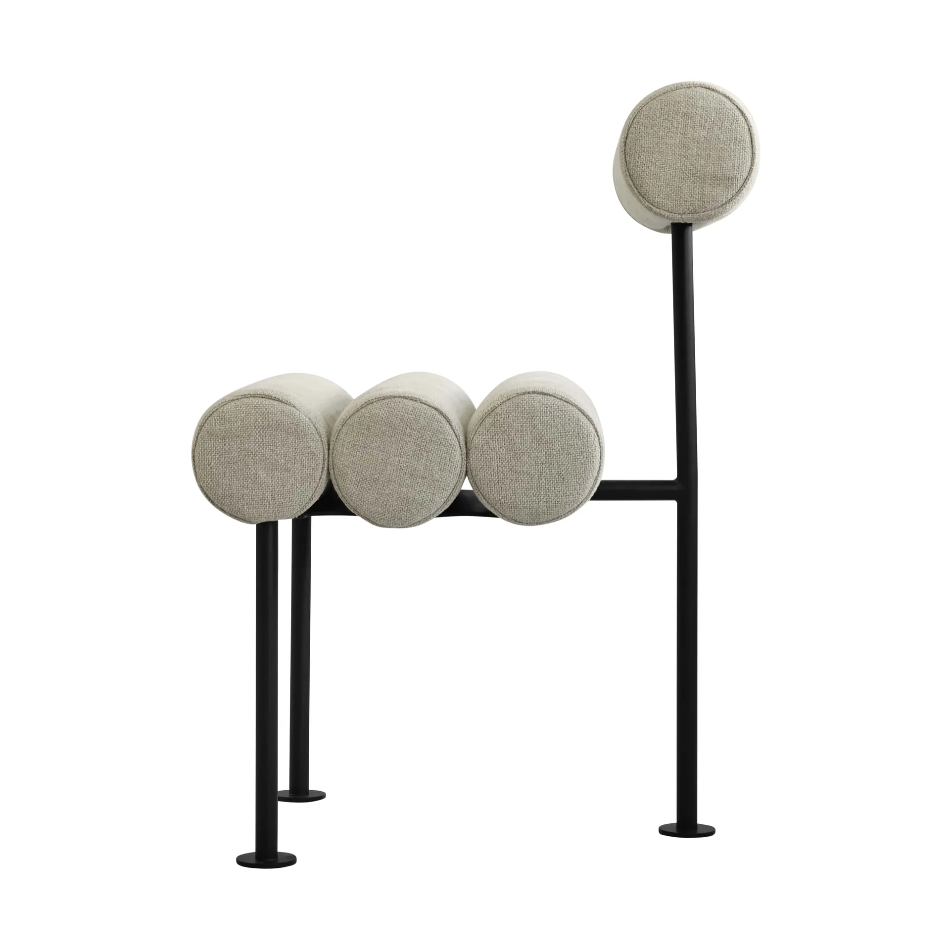 Krzesło do jadalni Hiro, Czarna rama-Piasek 101 Copenhagen