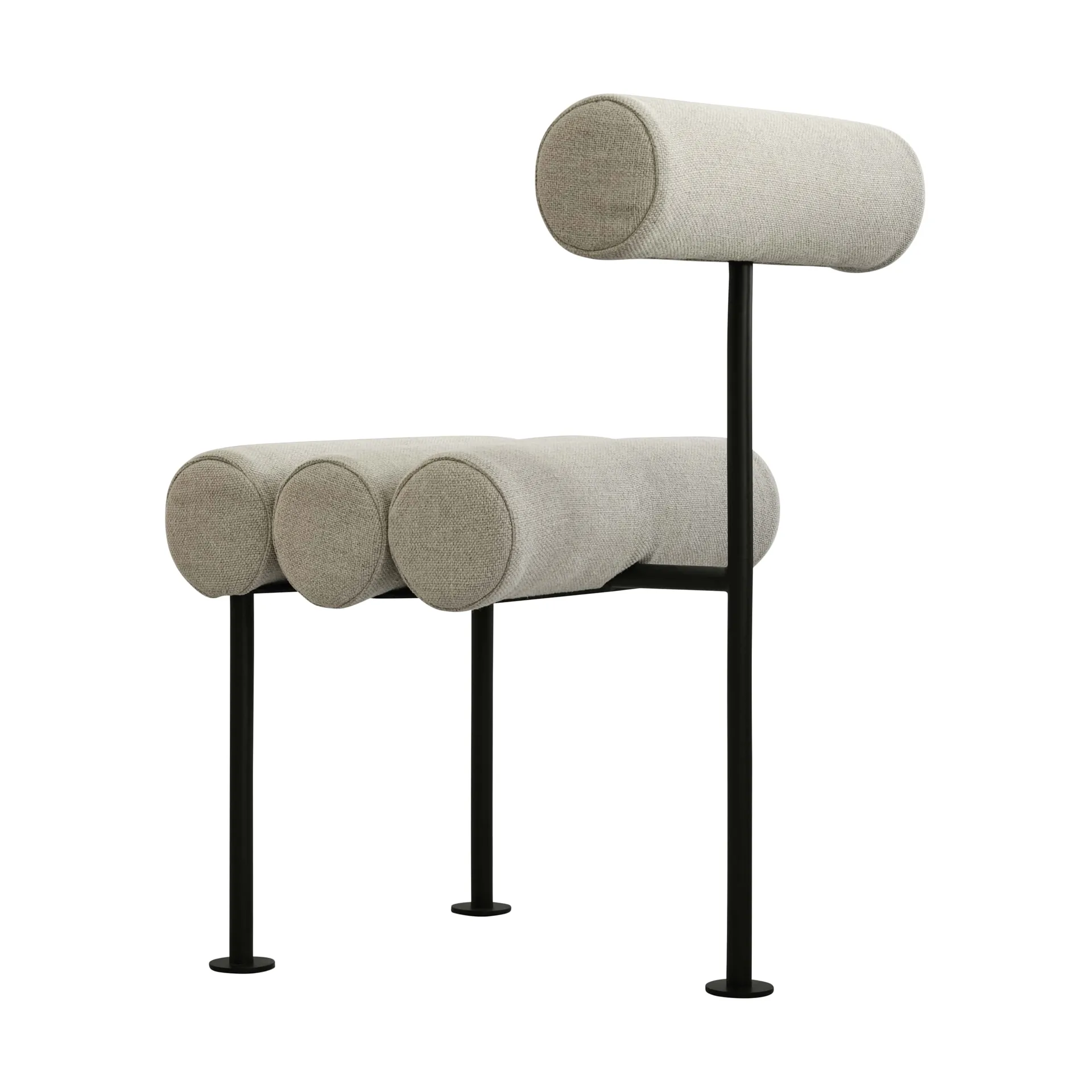 Krzesło do jadalni Hiro, Czarna rama-Piasek 101 Copenhagen