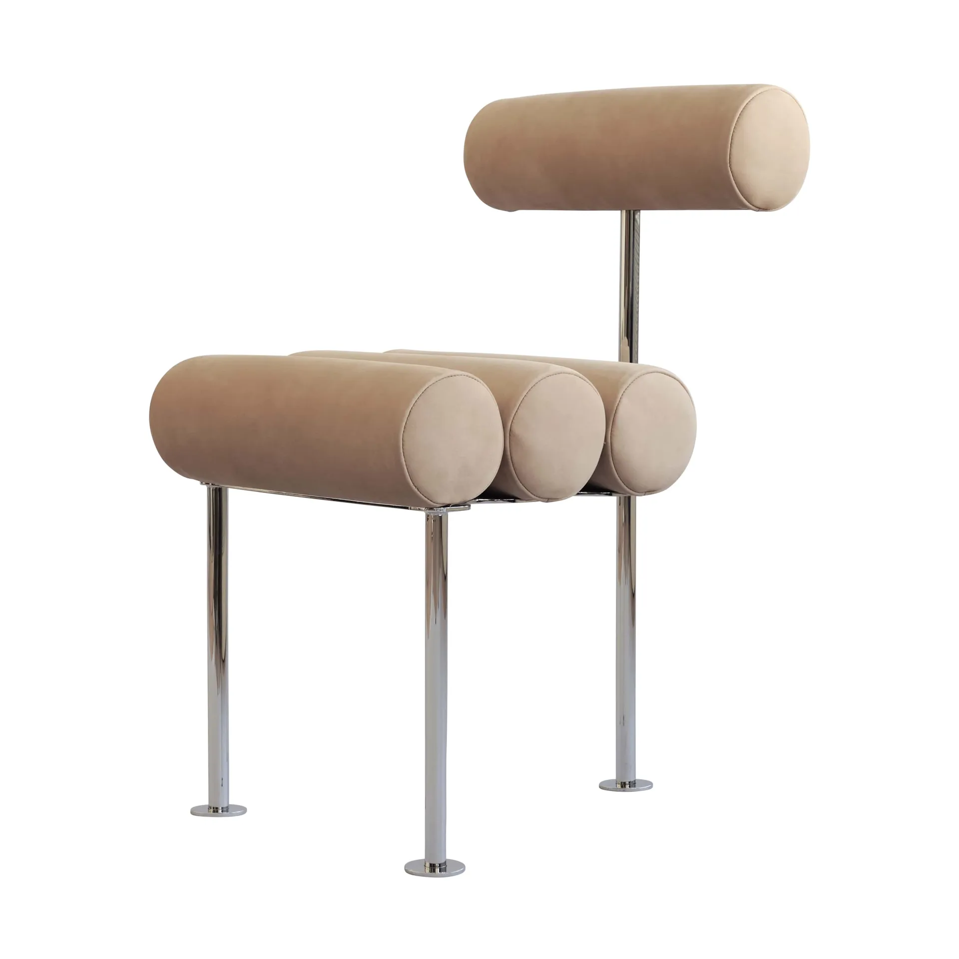 Krzesło do jadalni Hiro, Stal nierdzewna-nubuk 101 Copenhagen