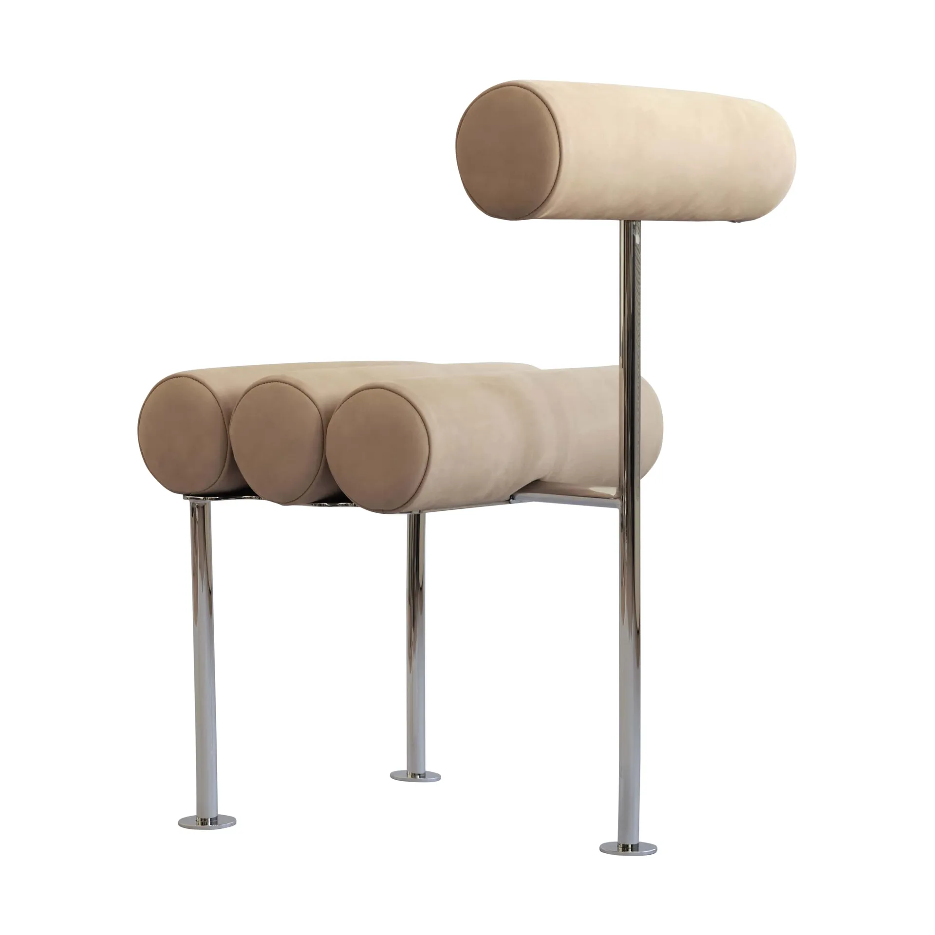 Krzesło do jadalni Hiro, Stal nierdzewna-nubuk 101 Copenhagen