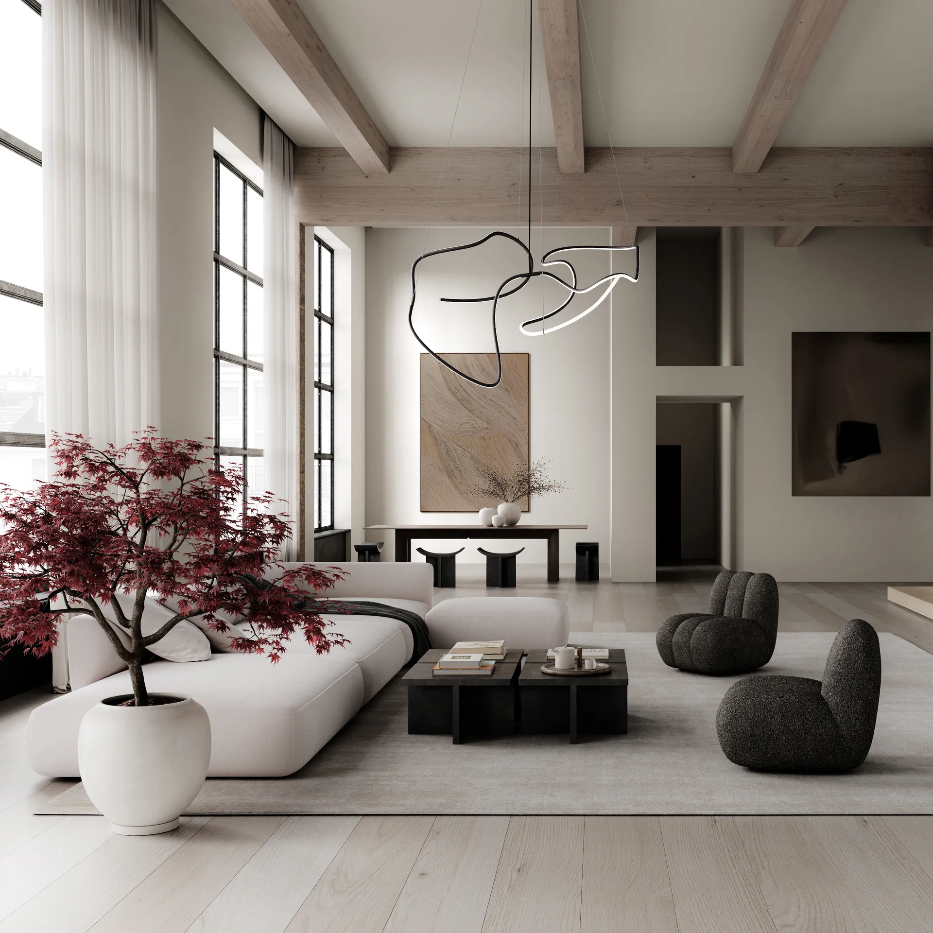 Lampa sufitowa Ghost Chandelier big, Burned black 101 Copenhagen