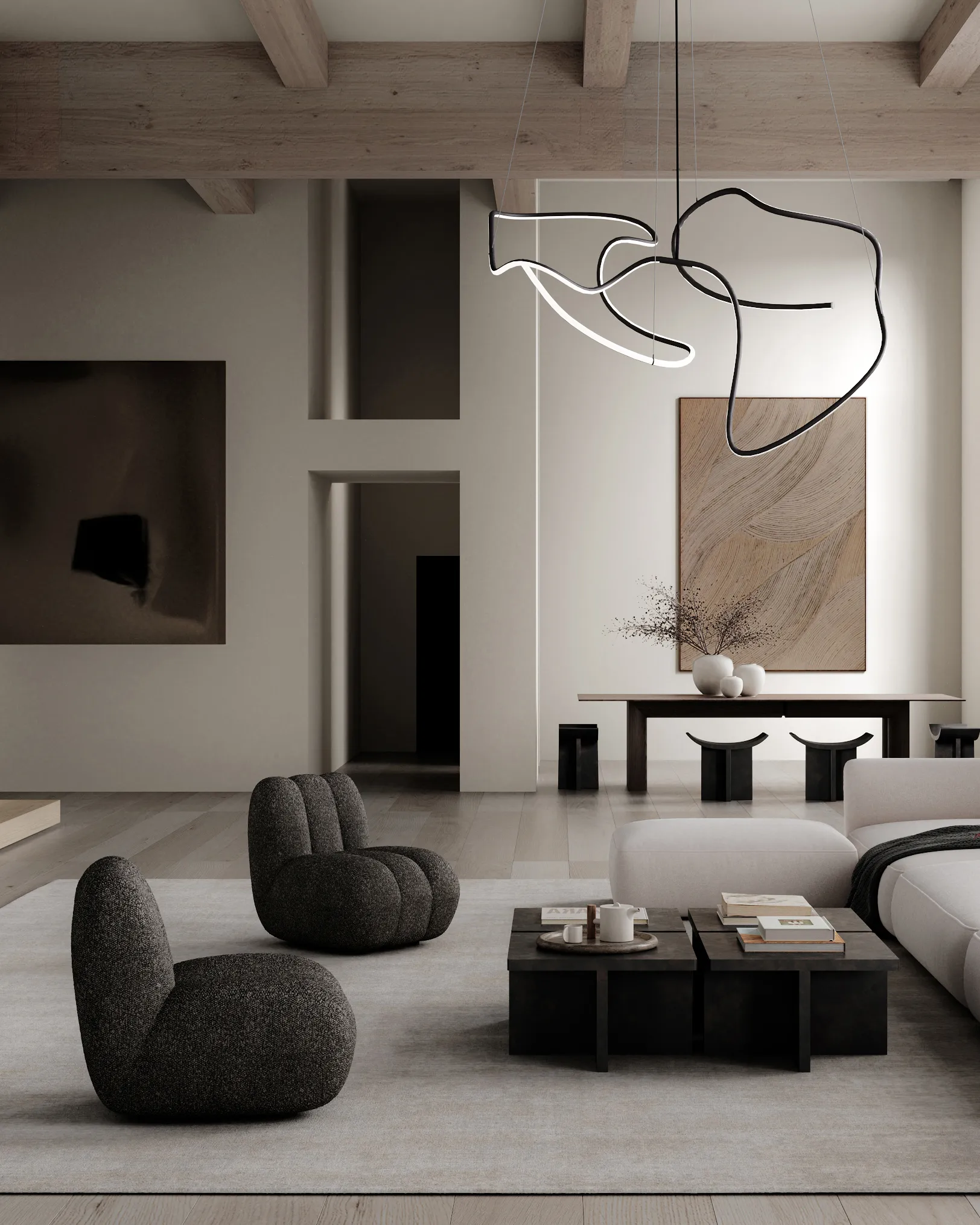 Lampa sufitowa Ghost Chandelier big, Burned black 101 Copenhagen