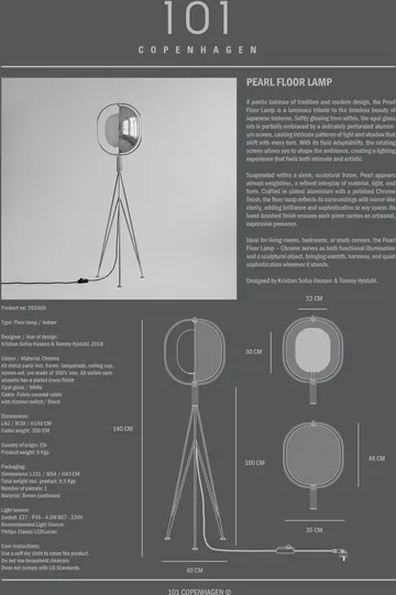Pearl lampa podłogowa - Chrome - 101 Copenhagen
