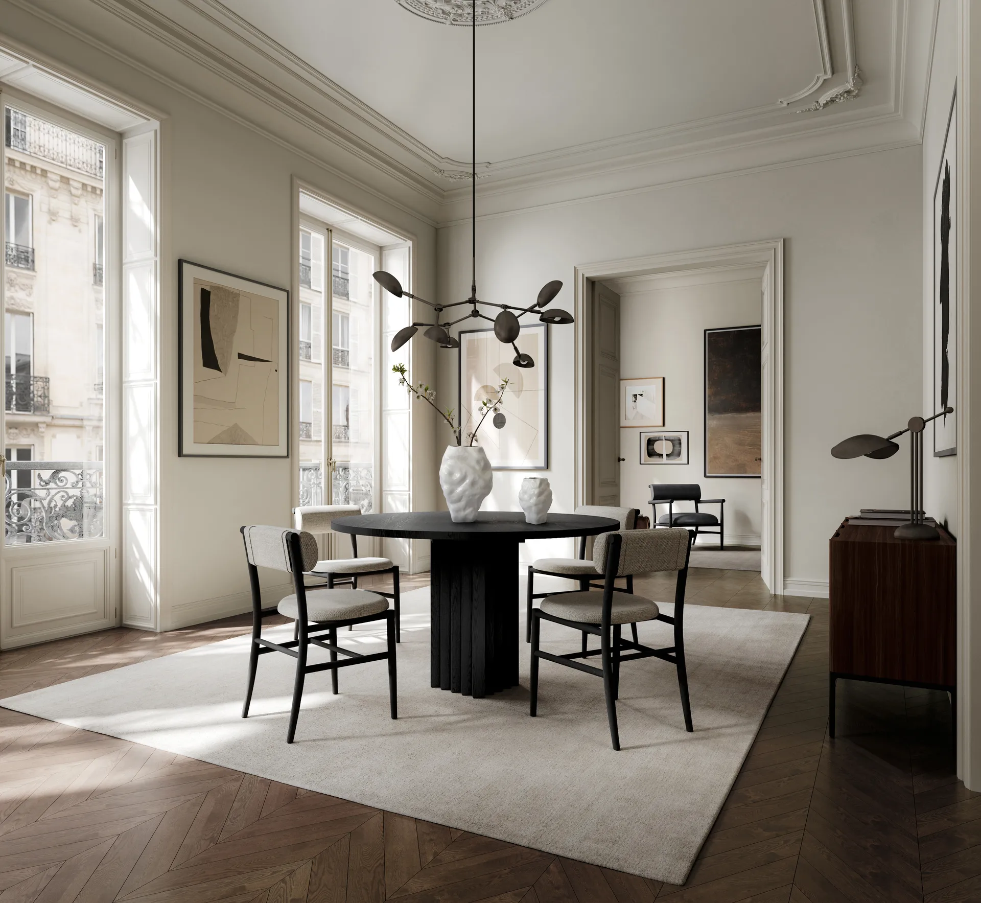 Stół do jadalni Arc Ø120 cm, Coffee black oak 101 Copenhagen