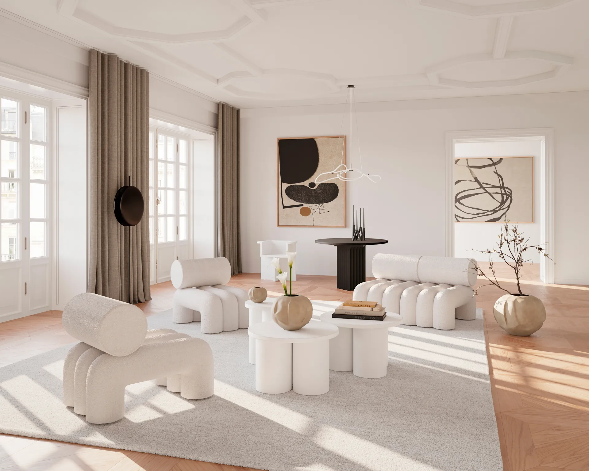 Stół do jadalni Arc Ø120 cm, Coffee black oak 101 Copenhagen