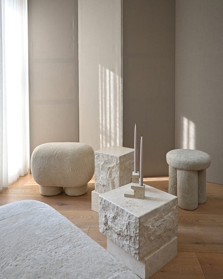 Stolik boczny Temple low 42x40 cm, Chrome-limestone 101 Copenhagen