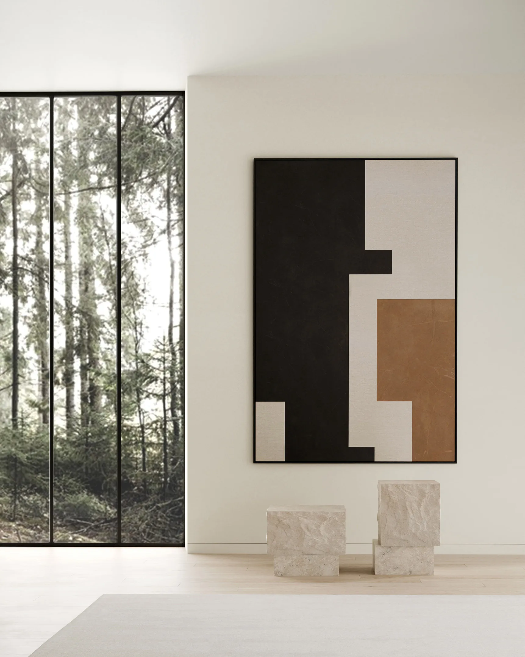 Stolik boczny Temple low 42x40 cm, Chrome-limestone 101 Copenhagen