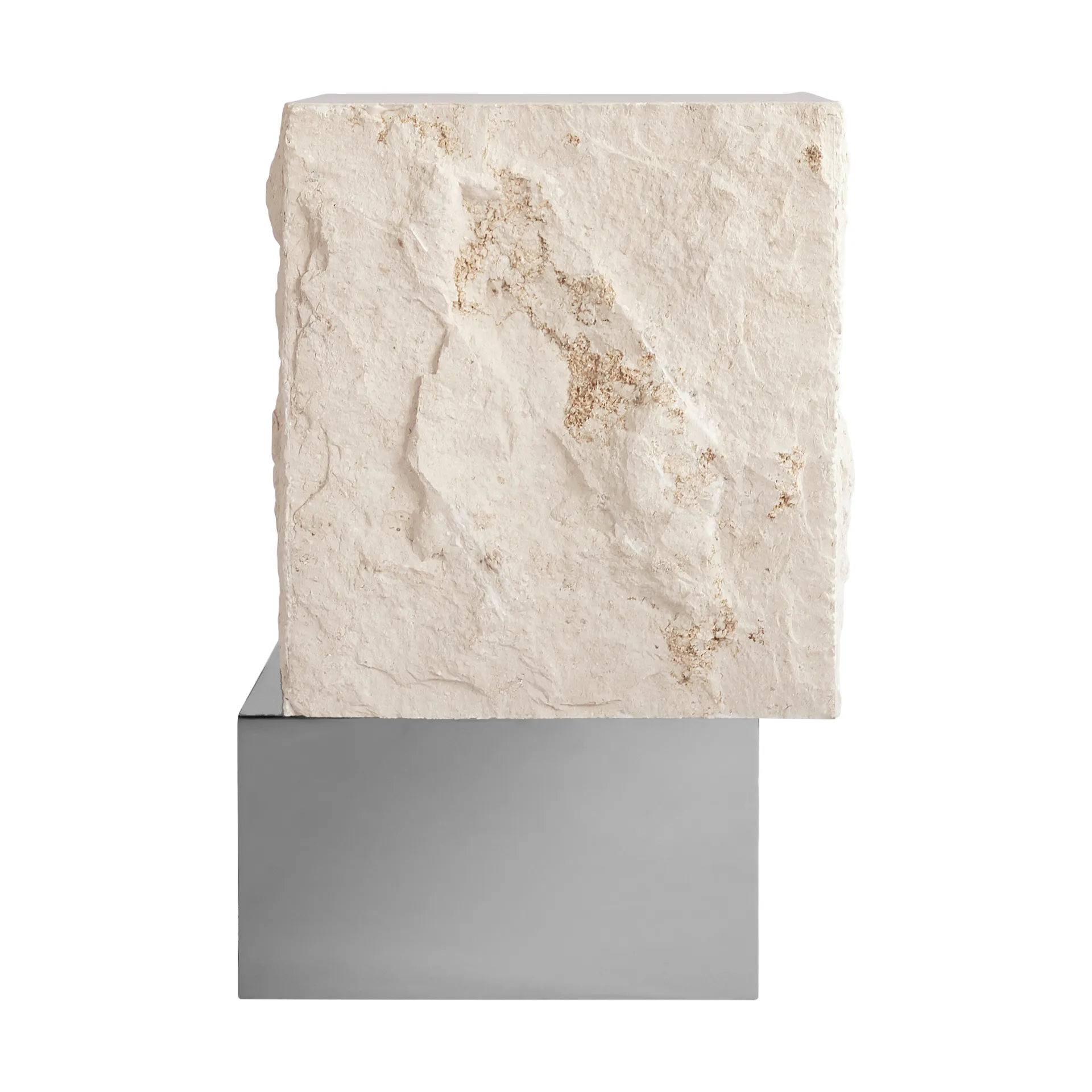 Stolik boczny Temple tall 50x33 cm, Chrome-limestone 101 Copenhagen