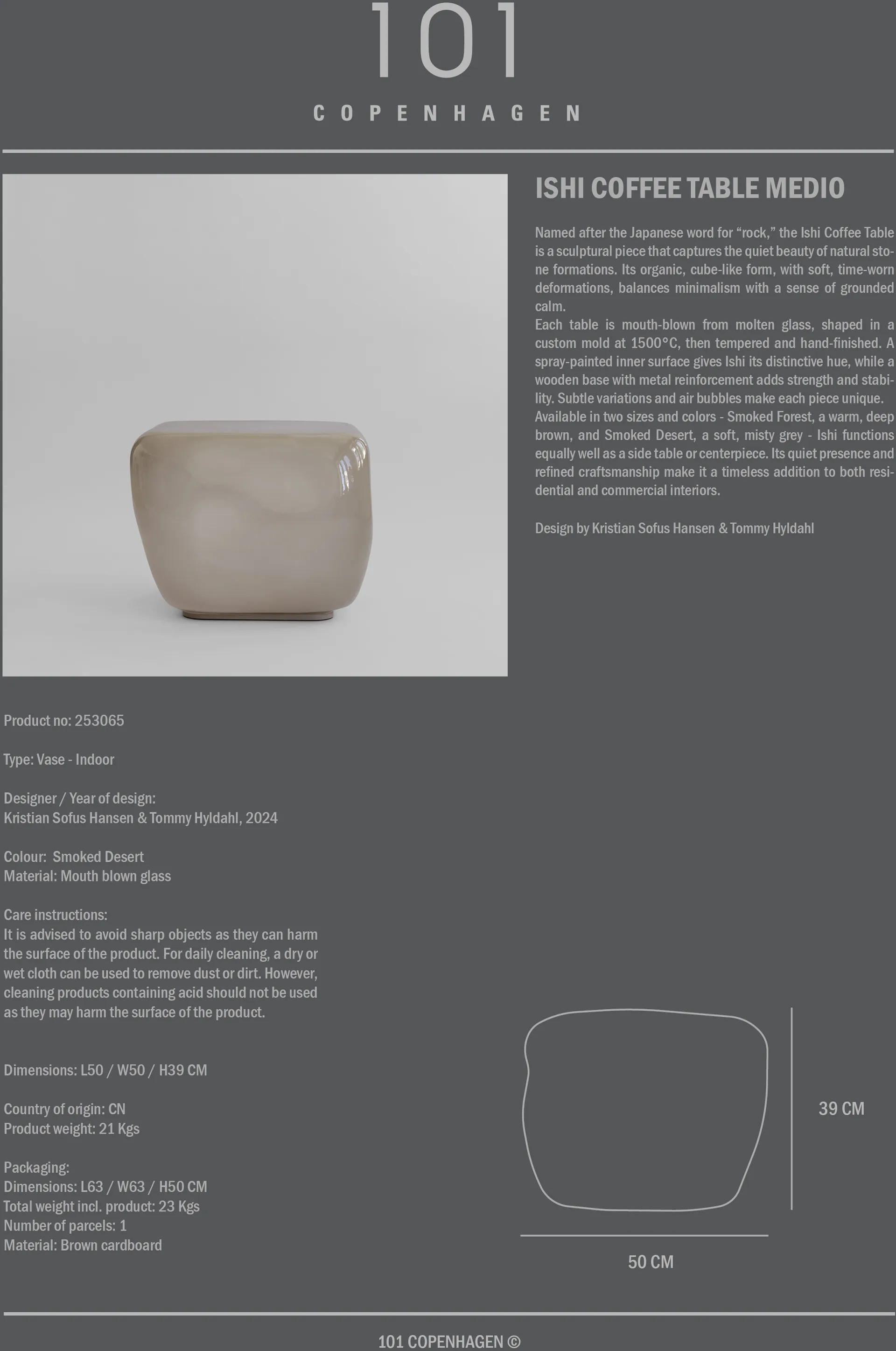 Stolik kawowy Isis Medio, Smoked desert 101 Copenhagen