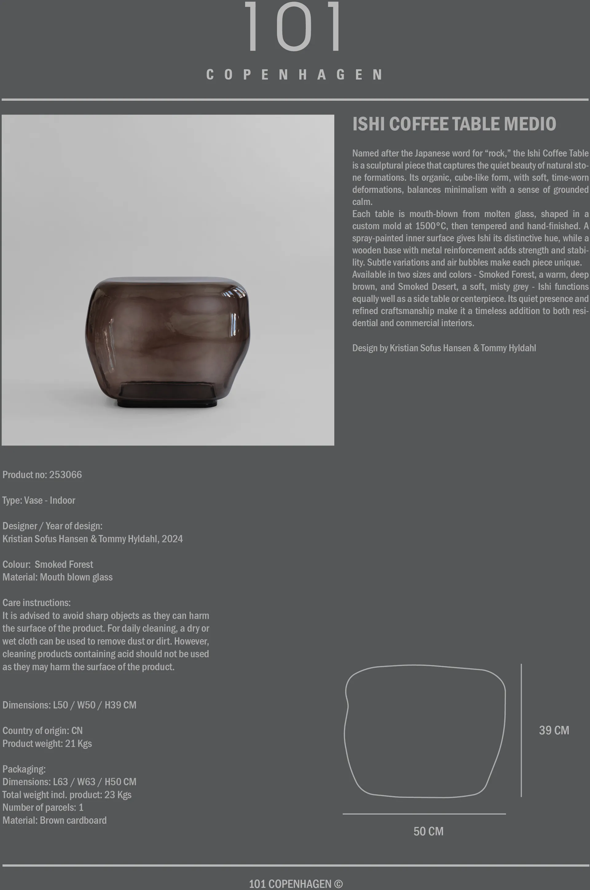 Stolik kawowy Isis Medio, Smoked forest 101 Copenhagen