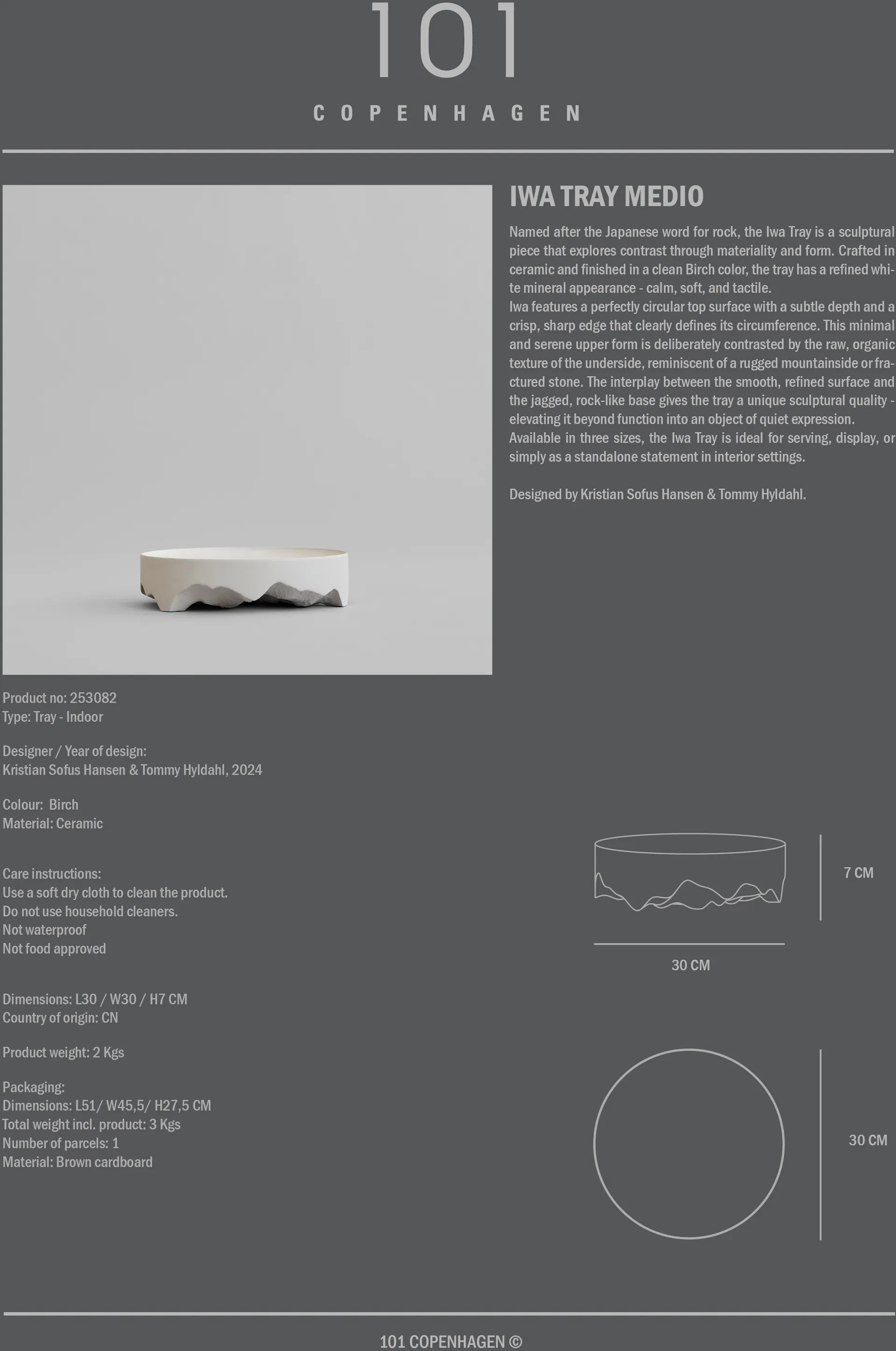 Taca dekoracyjna Iwa, Brzoza, Ø30 101 Copenhagen