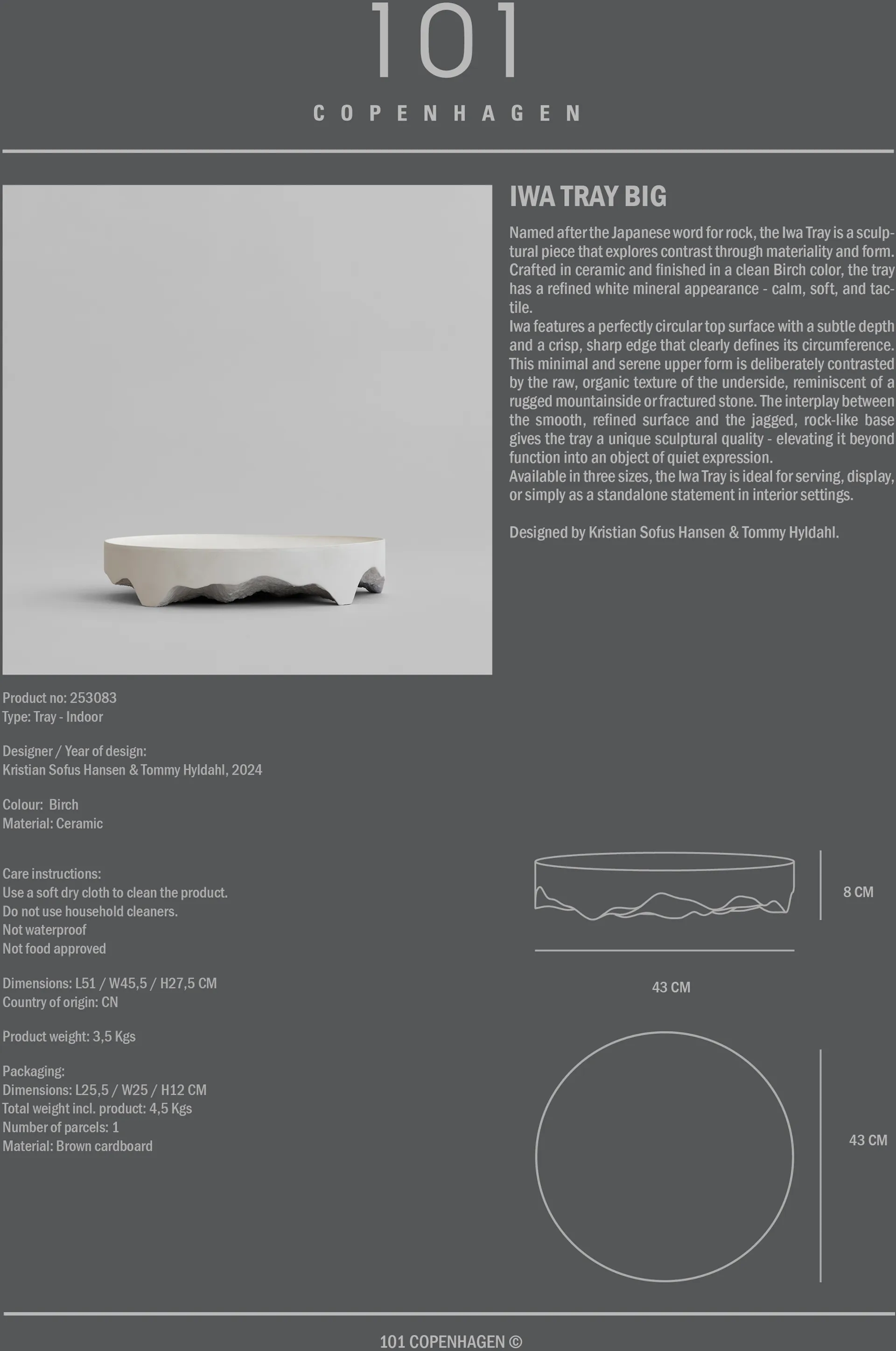 Taca dekoracyjna Iwa, Brzoza, Ø43 101 Copenhagen